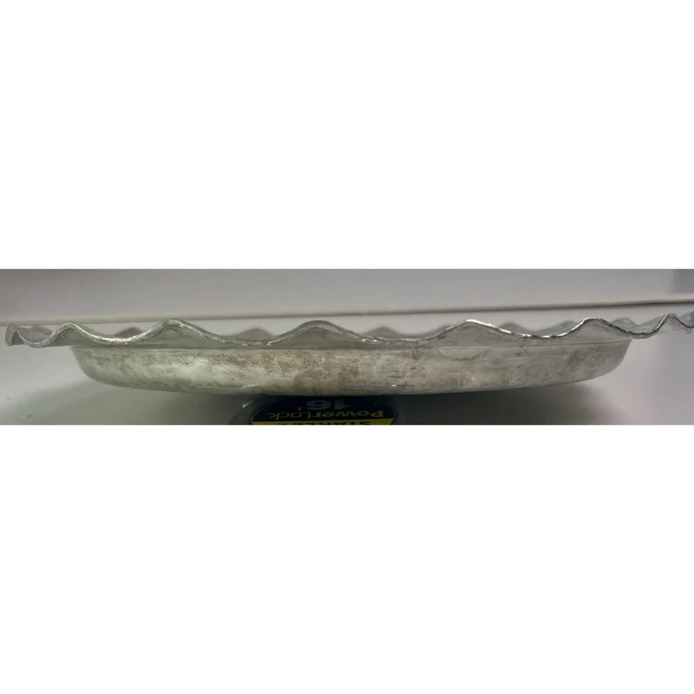 Hand Forged Aluminum Serving Tray 12 Inch Vintage Rose Hammered Floral‎ MCM